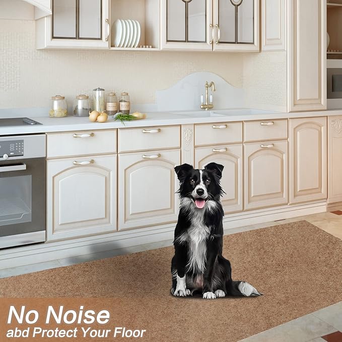 4' x 48' Runner Rugs with Rubber Backing, Indoor Outdoor Utility Carpet Runner Rugs, Sand, Can Be Used as Aisle for The RV and Boat, Laundry Room and Balcony