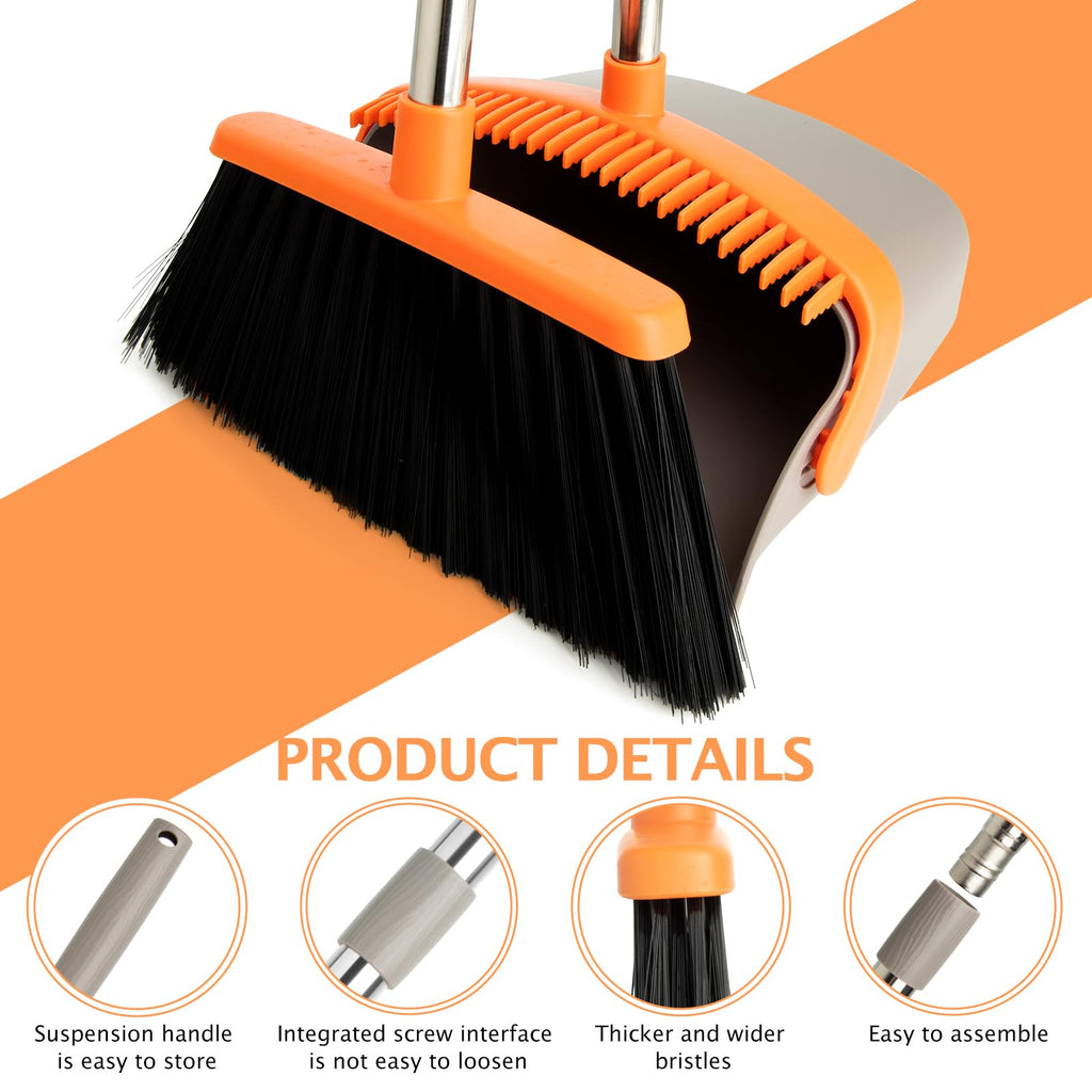 2 Pack Broom and Dustpan Combo Set (2 Count)