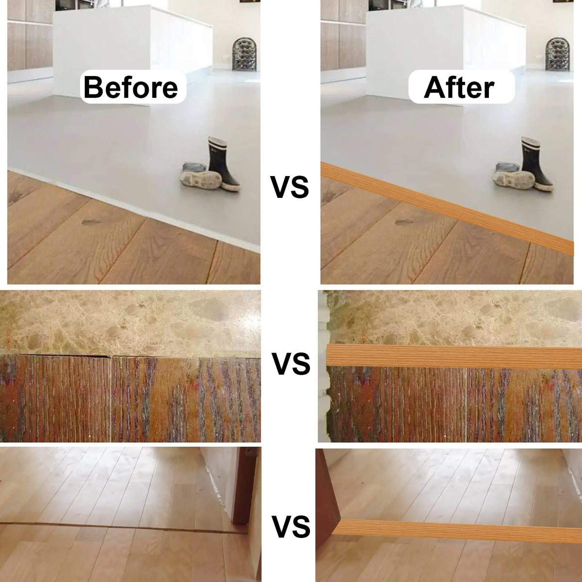 Floor Door Flat Transition Strip & Self Adhesive Floor Vinyl Floor Edge Trim Laminate Floor Gap Covering Joining Strip (118 Foot)
