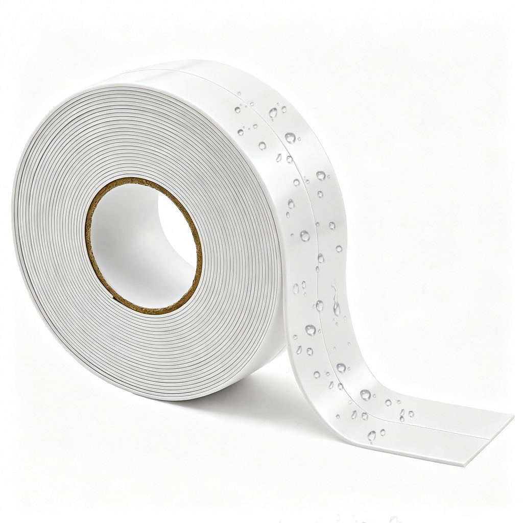 White 1.5"x10.5ft Self Adhesive Caulk Strip for Toilet