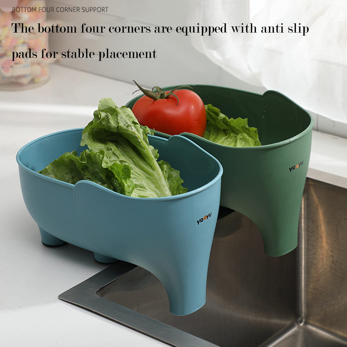Vegetables Washing Basket Elephant Drainage Basket Fruit Basket for Draining Pasta Noodles Kitchen