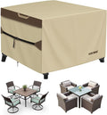 Outdoor Patio Furniture Cover - Heavy Duty Waterproof 600D Tough Canvas Protector for Square Table Cover, All-Season Dining Table and Chair Cover (86L x 86W x 28H Inch)