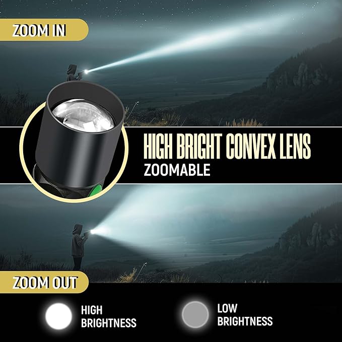 CLAKAP LED Neck Light, 1800Lumens Rechargeable Neck Flashlight with Magnetic Base, Detachable Neck Work Light with Zoomable Flashlight, Flexible Around Mechanic Neck Lamp for Car Repairing Reading