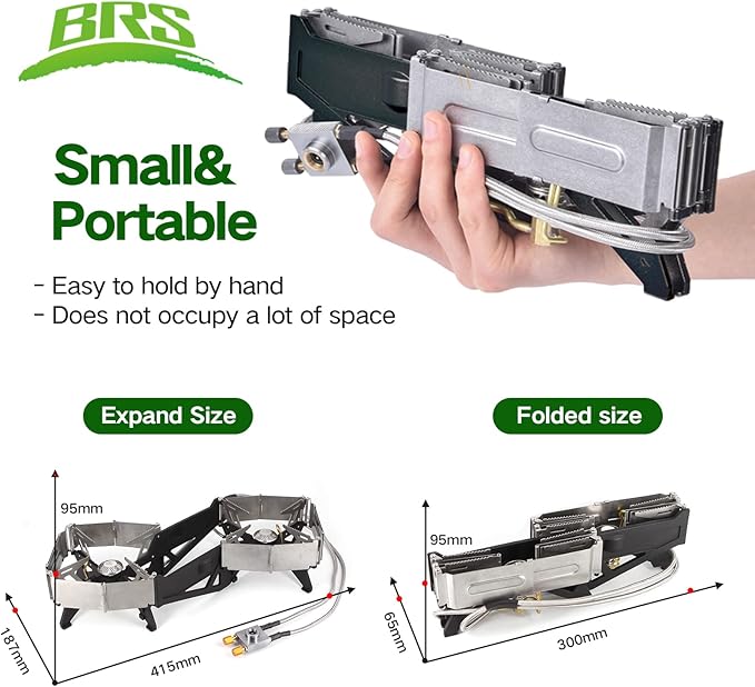 BRS-32 Portable Camping Stove, Foldable, Adjustable Control, and Carrying Case Included - Experience Hassle-Free Outdoor Cooking