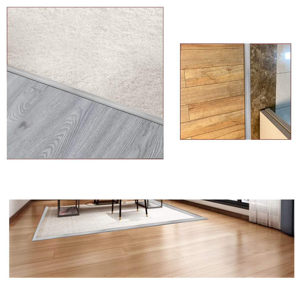 Floor Door Flat Transition Strip & Self Adhesive Floor Vinyl Floor Edge Trim Laminate Floor Gap Covering Joining Strip (6.6 Foot)
