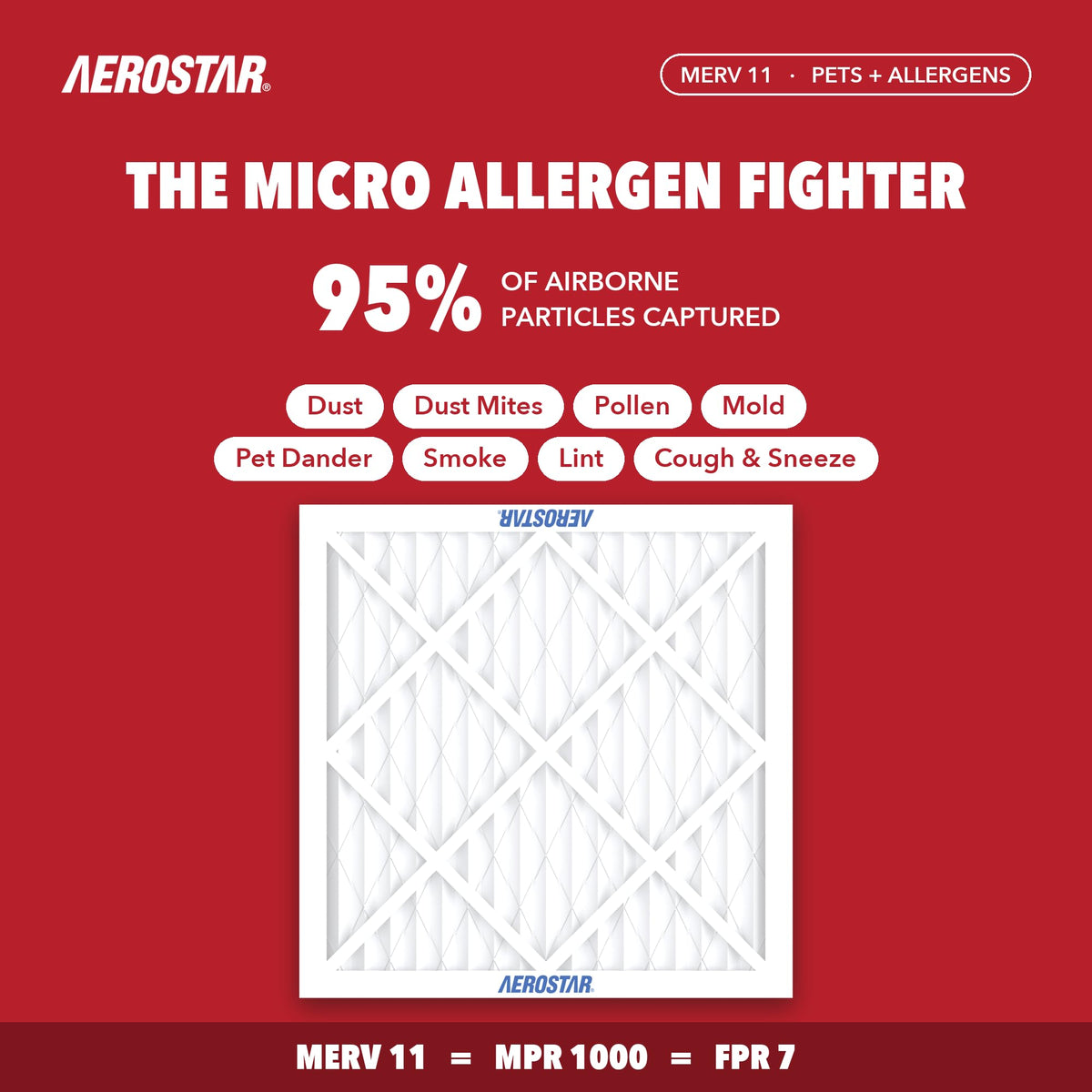 Air Filter 25x25x1 MERV 11 AC Filter (6 Count)