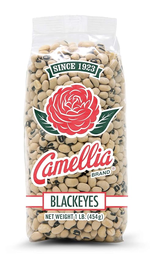Camellia Brand Dried Blackeye Peas ??Premium Non-GMO Southern Pea for Hoppin??John, Soups, Stews, Salads, New Years Day, and Side Dishes ??Gluten-Free, High Protein, Vegan & Vegetarian Friendly, 1 Pound (Pack of 6)