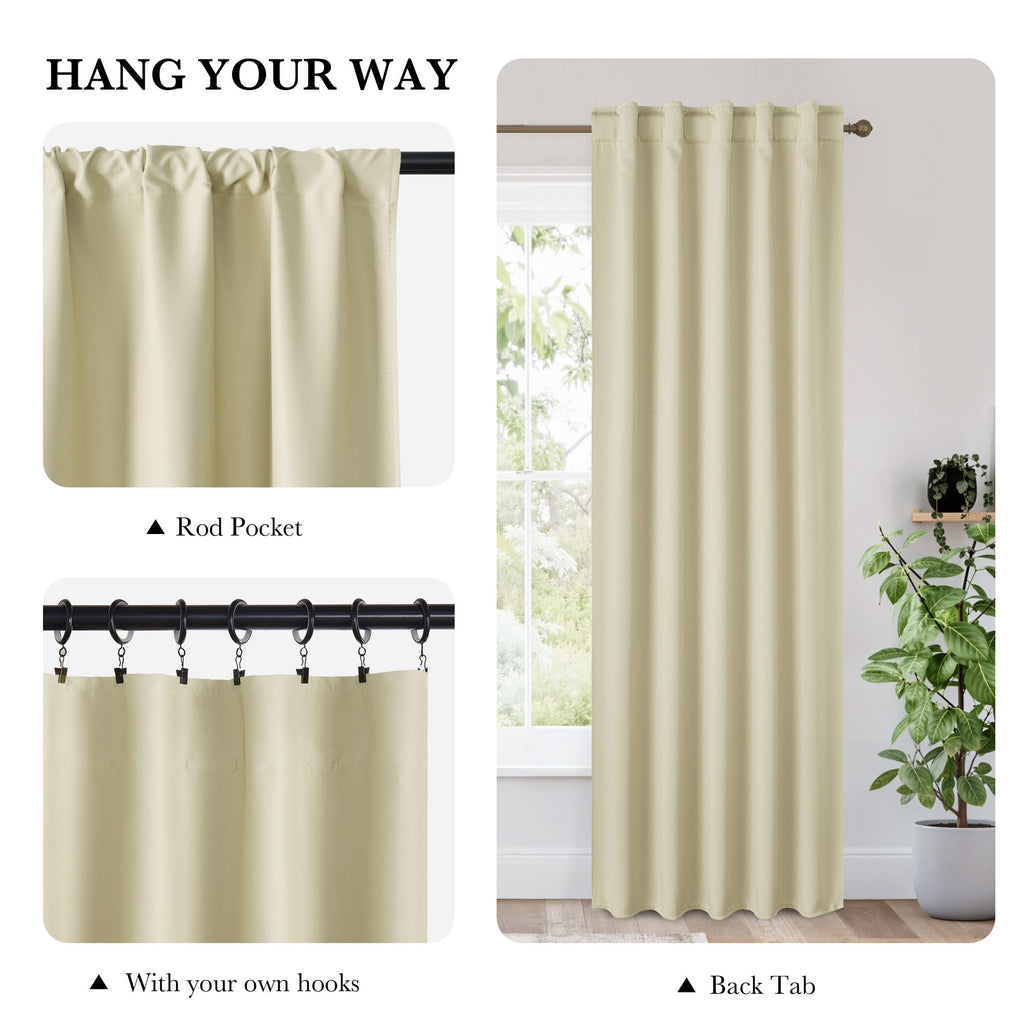 100% Blackout Short Curtains for Small Window (2 Count)