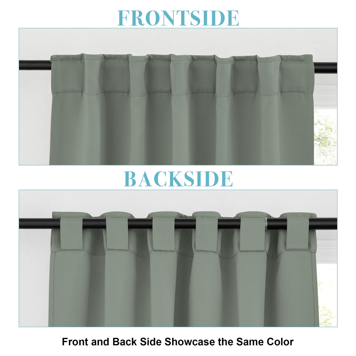 Blackout Curtains 80 inches Long for Bedroom Living Dining Room (2 Count)