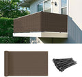 2.5' x 230' Balcony Privacy Screen Fence Cover with Zip Ties Grommets for Apartment Patio Porch Deck Backyard Outdoor (Brown)