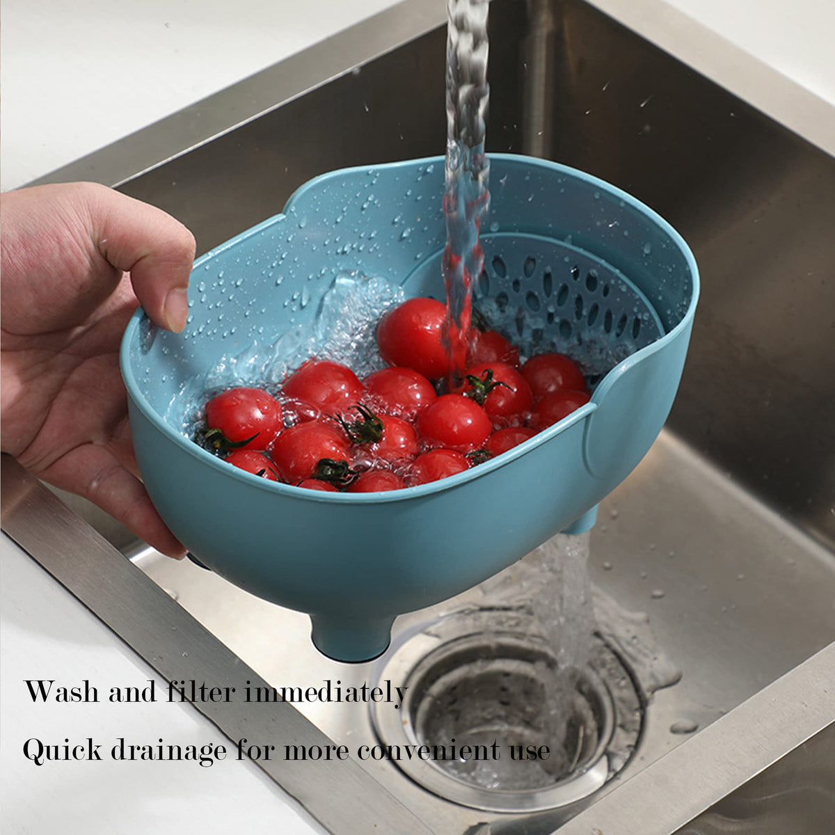 4PCS Vegetables Washing Basket Elephant Drainage Basket Fruit Strainer for Draining Pasta Noodles Kitchen PP Material 22x14x10cm