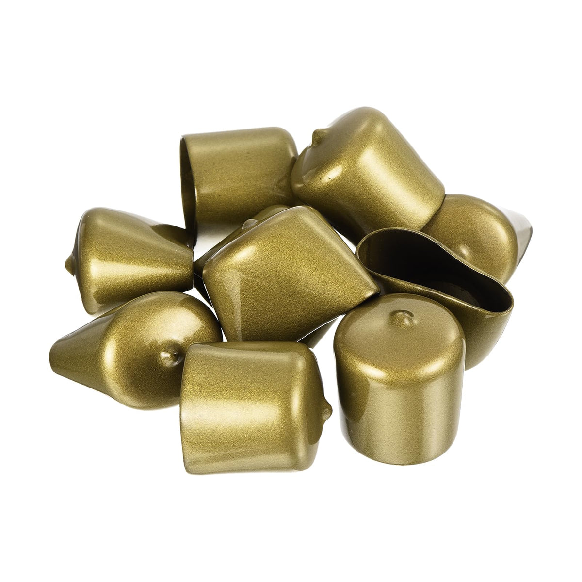 20pcs Rubber End Caps 31mm ID Vinyl Round Tube Bolt Cap Cover Thread Protectors Gold