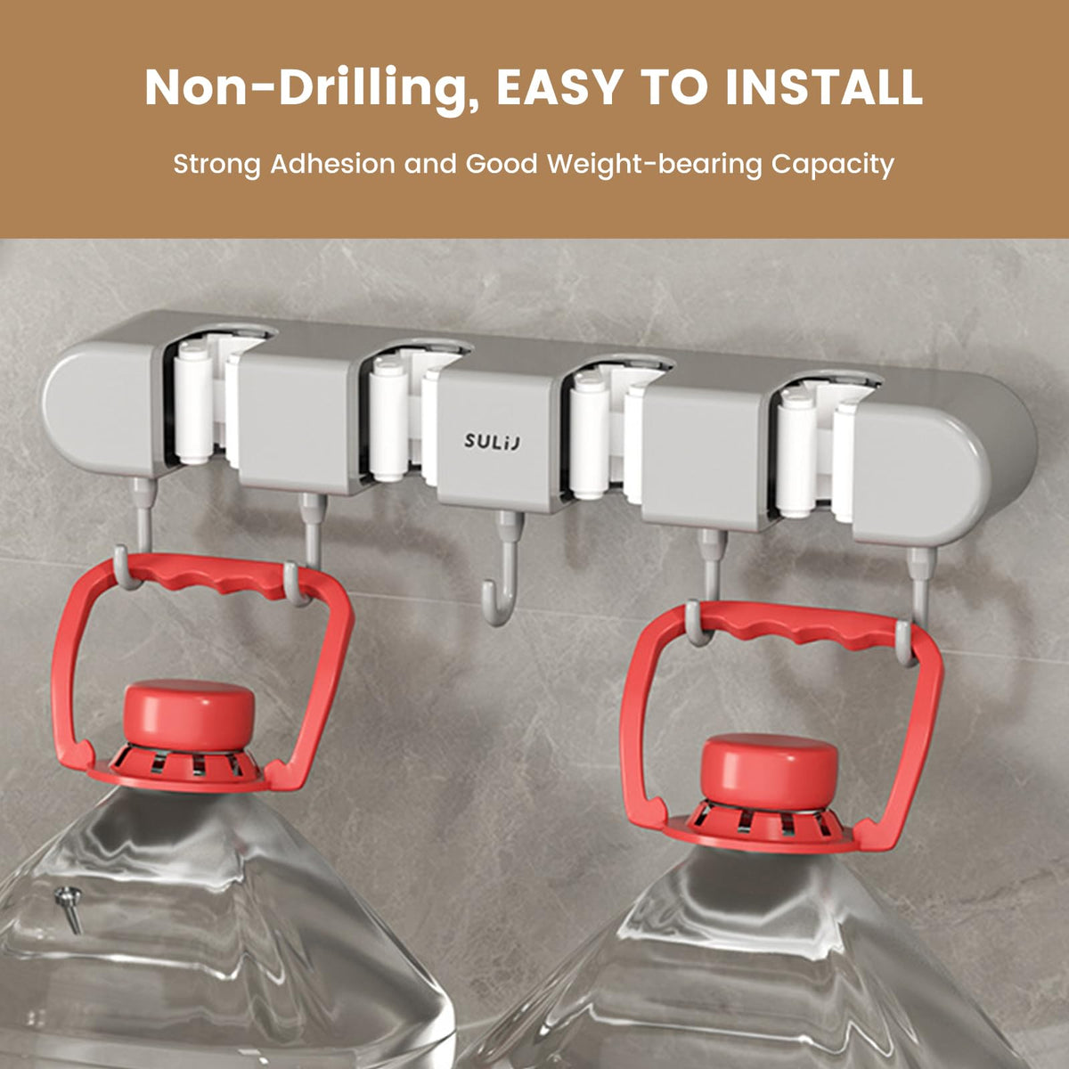 3PCS Broom Holder Wall Mount