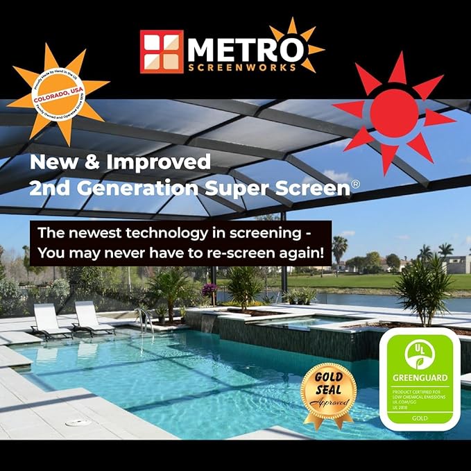 Super Screen 20/20 No-See-Um Screen - (48 in x 50 ft) - Weather & Pet Proof Screen - Porch & Patio Screen - Durable Screen Mesh Roll - Window Screen Replacement Bug Mesh - Dog & Cat Proof Screen