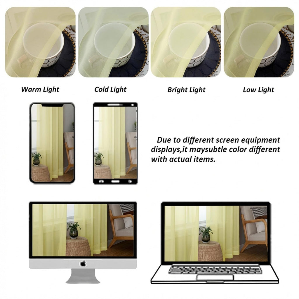 Sheer Curtains 63 Inch Length 2 Panels (2 Count)