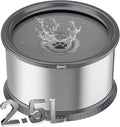 2.5L/0.6Gal Dog Water Bowl, No Spill Stainless Steel Slow Water Bowl for Medium Large Dogs, Large Capacity Splash Proof Dog Slow Water Feeder with Anti-Slip Mat for Mess Drinkers