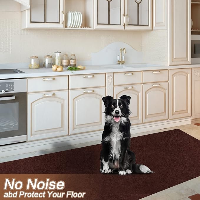 4' x 16' Runner Rugs with Rubber Backing, Indoor Outdoor Utility Carpet Runner Rugs, Chocolate Brown, Can Be Used as Aisle for The RV and Boat, Laundry Room and Balcony