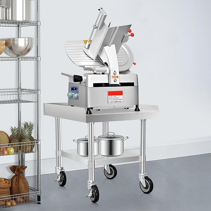 HARDURA Stainless Steel Equipment Stand Metal Prep Table with Casters 30"X 24" NSF 430 for Commercial Food Prep