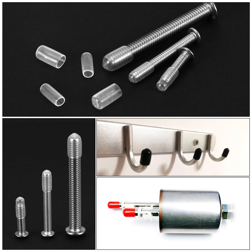 20pcs Rubber End Caps Protective Caps 13mm ID Vinyl PVC Round Tube Bolt Cap Cover Screw Thread Protectors