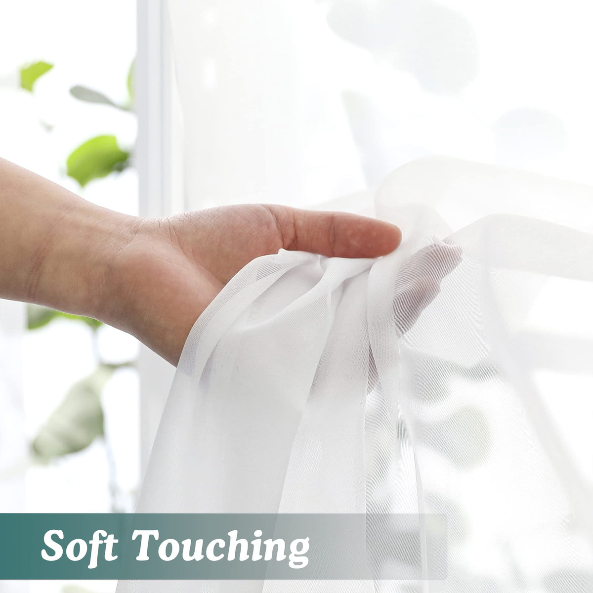 White Sheer Curtains 96 Inches Long 2 Panels (2 Count)