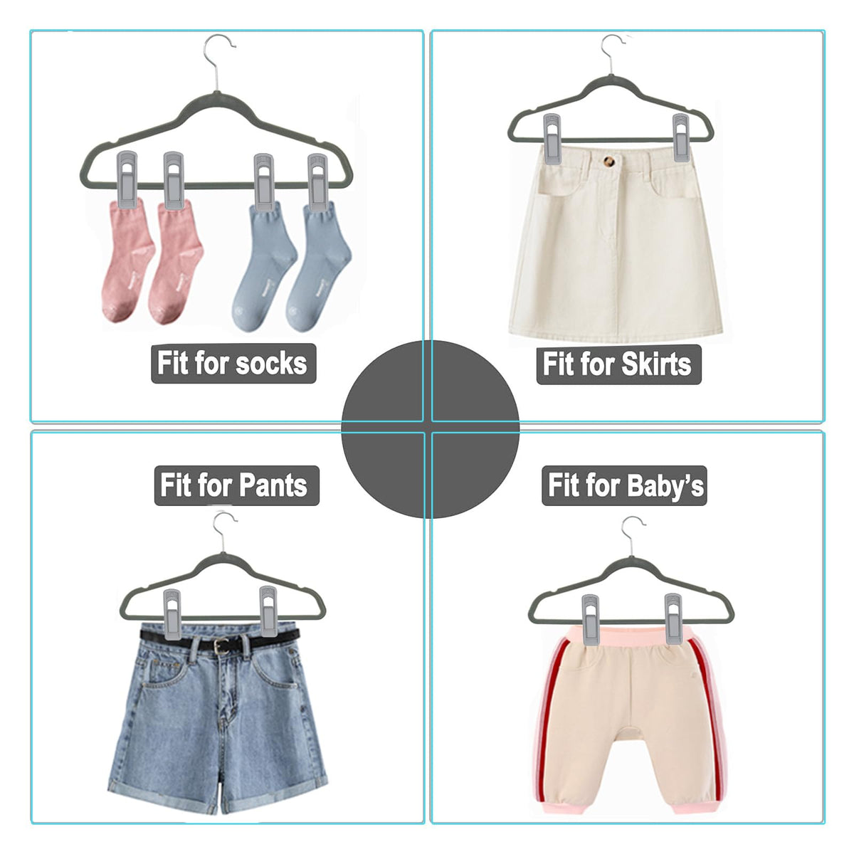 Hanger Clips for Velvet Hangers (40 Count)
