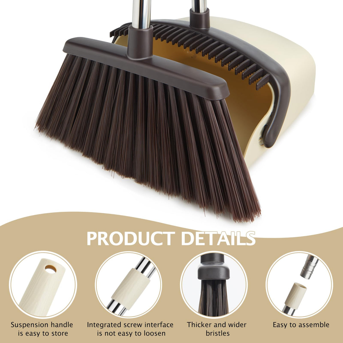 2 Pack Broom and Dustpan Combo Set (2 Count)