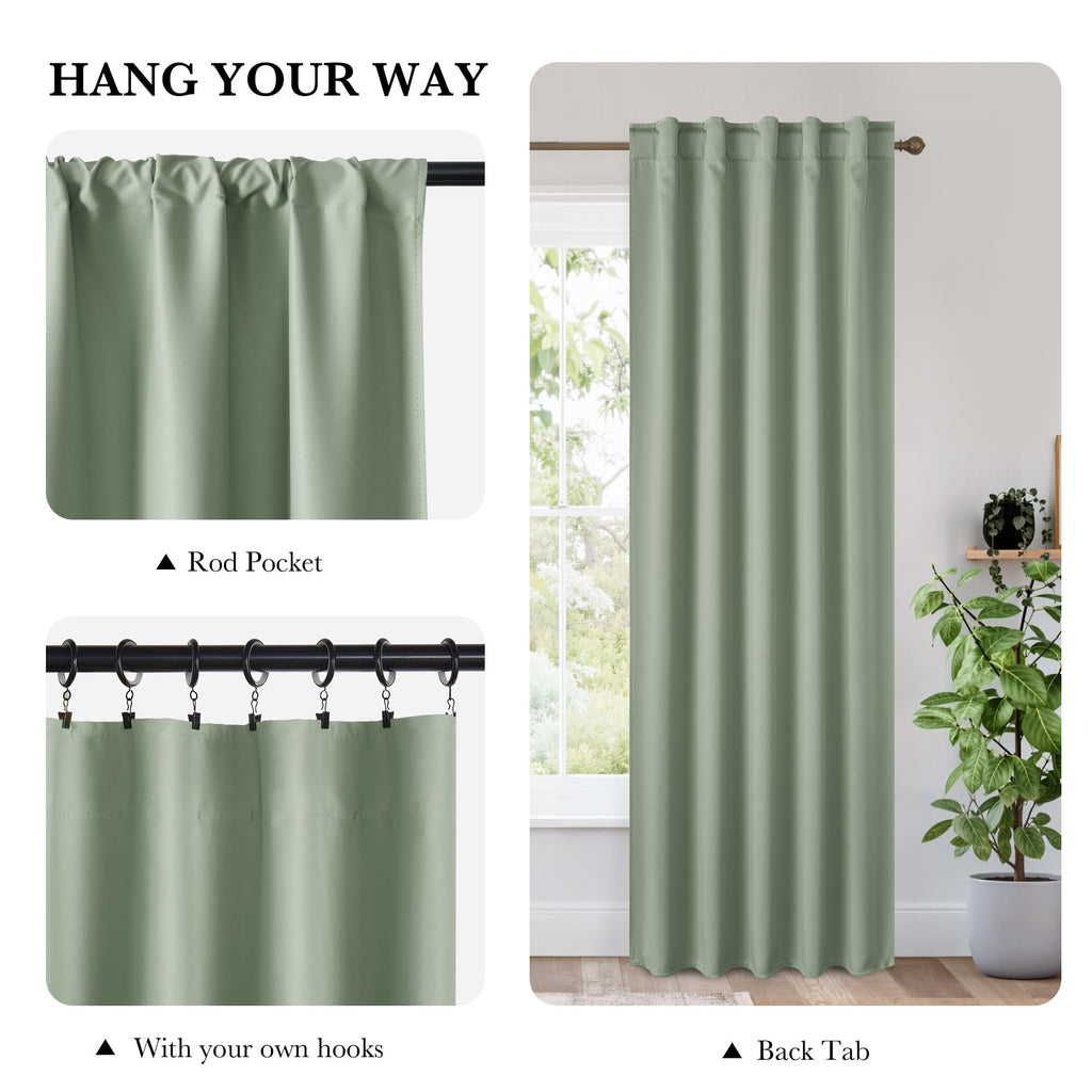 100% Blackout Short Curtains for Small Window (2 Count)