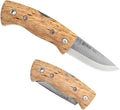 HELLE Knives - Kletten - Folding EDC Pocket Knife - Birch Wood Handle - Triple Laminated Stainless Steel - Made in Norway