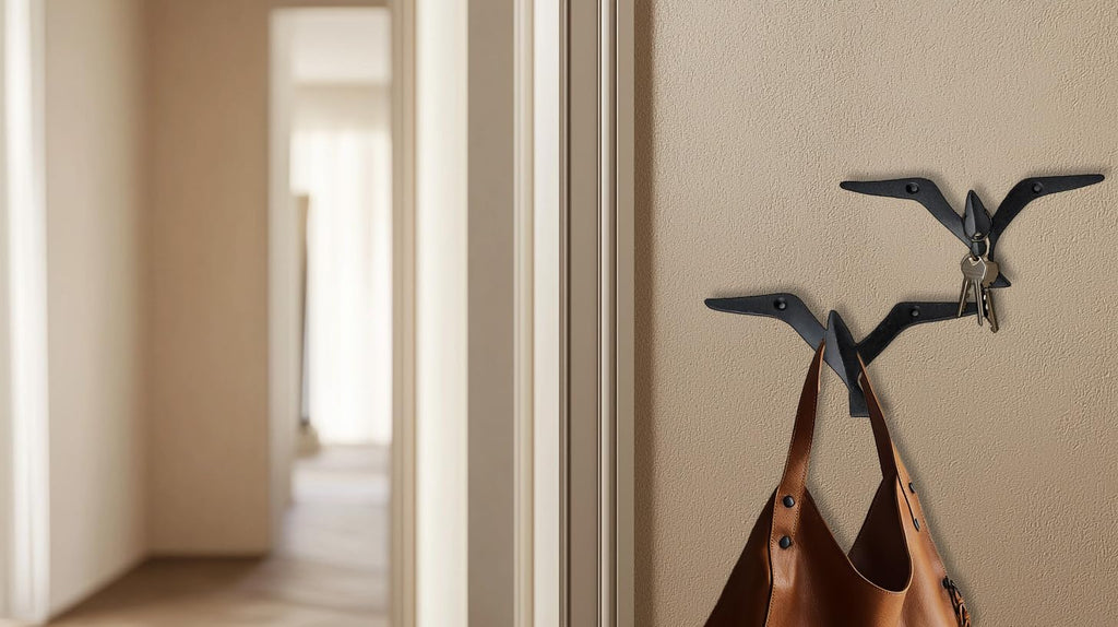 Iron Cast Decorative Gull Bird Wall Mounted Coat Hooks (3 Count)