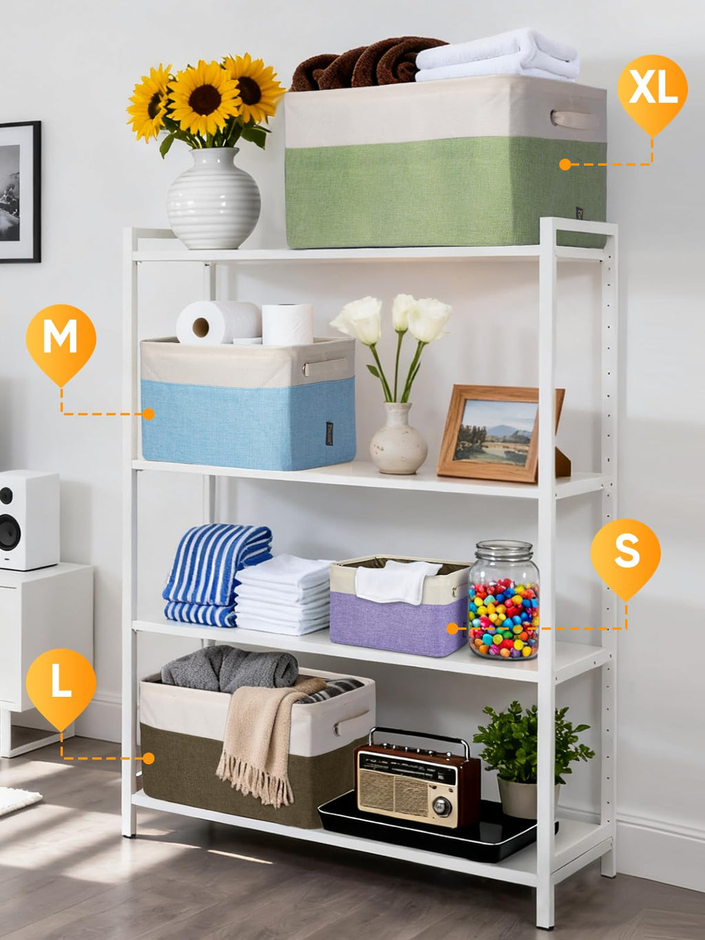 2 Pack Fabric Closet Storage Bins for Shelves (2 Count)