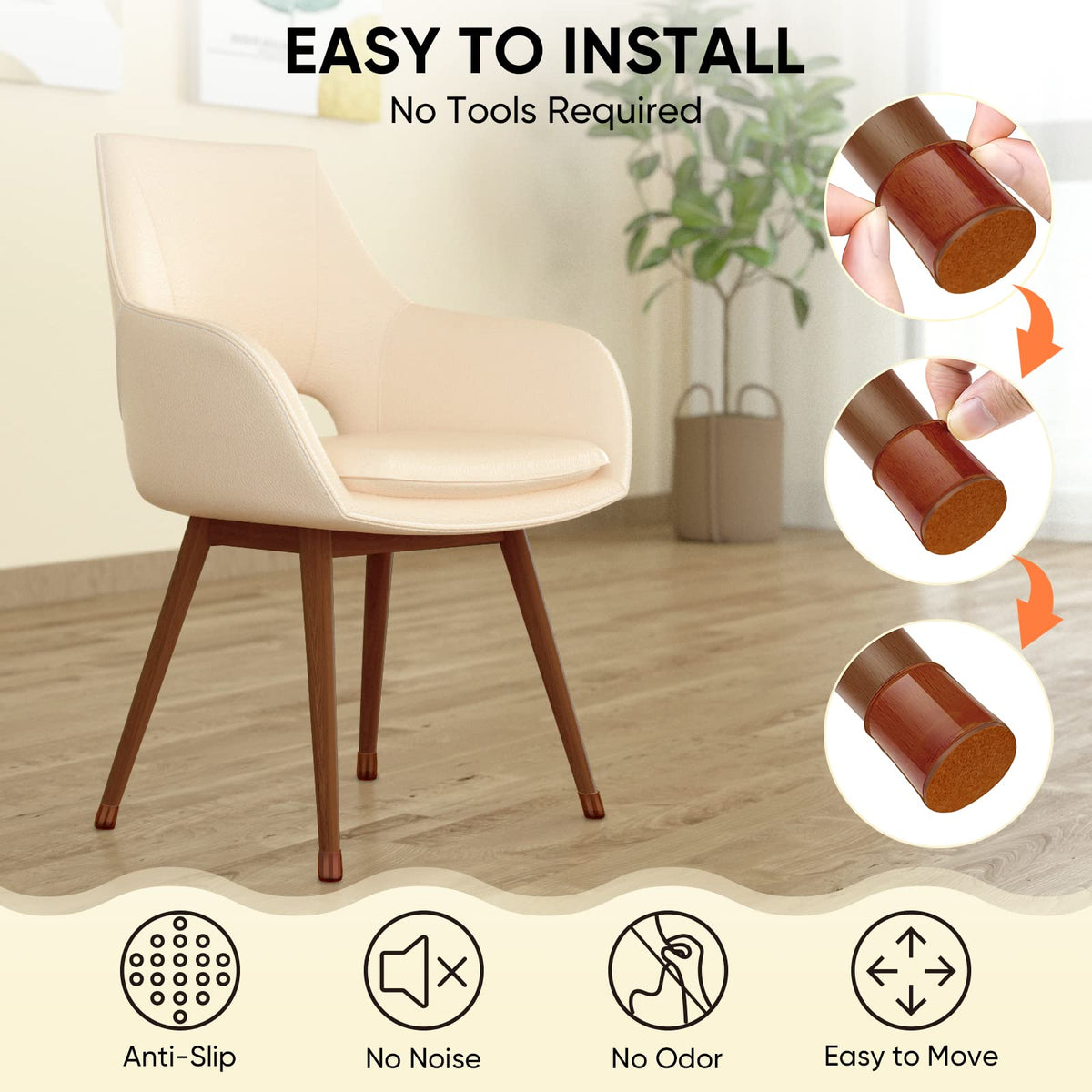 Silicone Chair Leg Floor Protectors (16 Count)