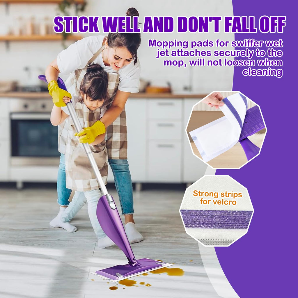 Mop Pad Refills Compatible with Swiffer WetJet Spray Mop (100 Count)