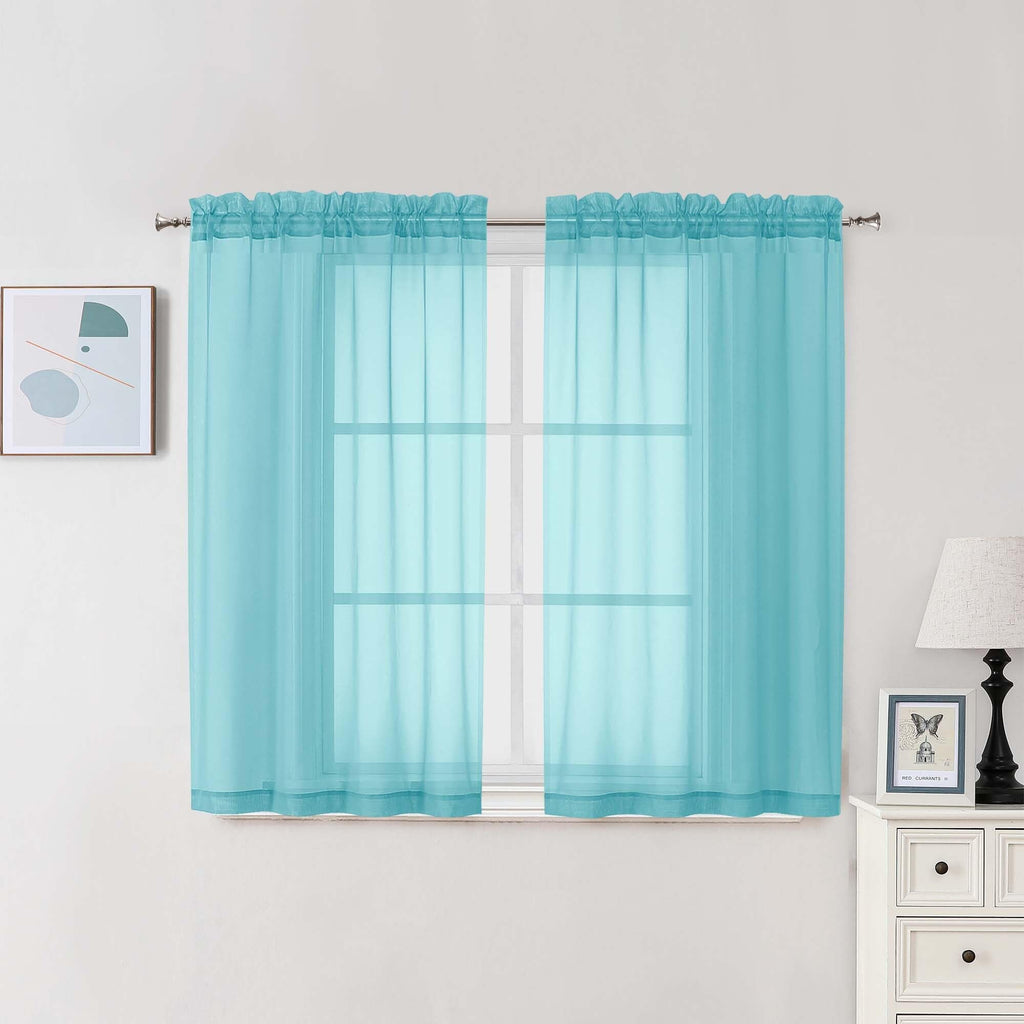 Sheer Curtains 54 Inch Long 2 Panels Set (2 Count)