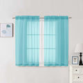 Aqua Sheer Curtains 45 Inch Long 2 Panels (2 Count)