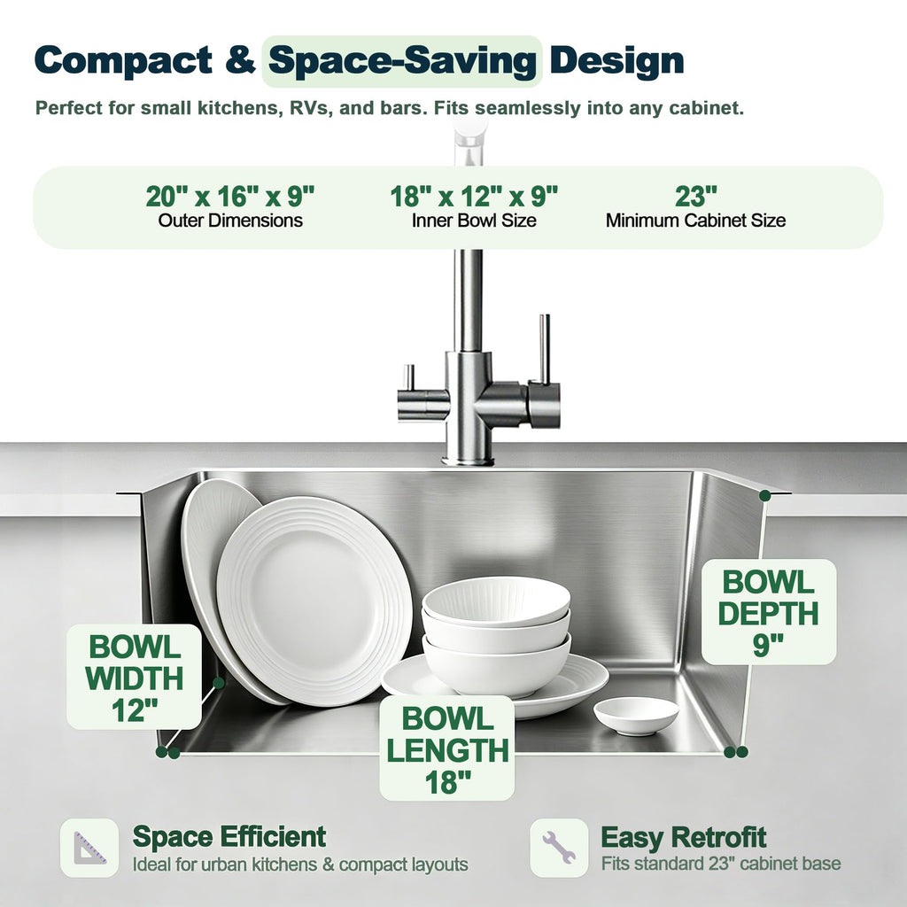 20 Inch Drop in Kitchen Sink