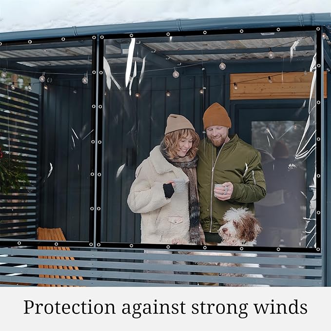 Covers & all Clear Tarp Heavy Duty Waterproof, 20mil Clear Tarp with Grommets, Outdoor Tarp for Patio Covers, Porch Screens, Greenhouses, Chicken Coop (7' H x 20' W Feet), Indoor or Outdoor Use