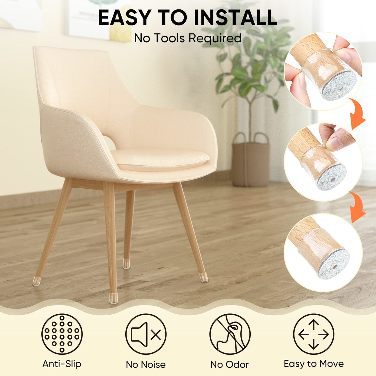 Silicone Chair Leg Floor Protectors (16 Count)