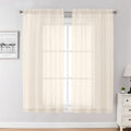 Cream Sheer Curtains 54 Inch Long 2 Panels (2 Count)