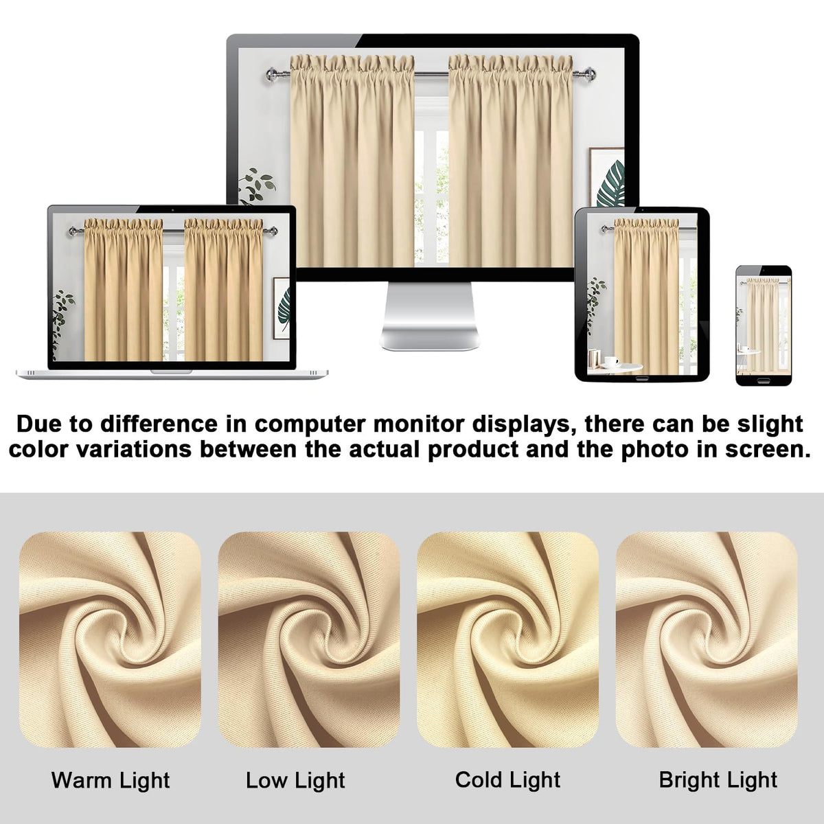 Beige Blackout Curtains for Bedroom
