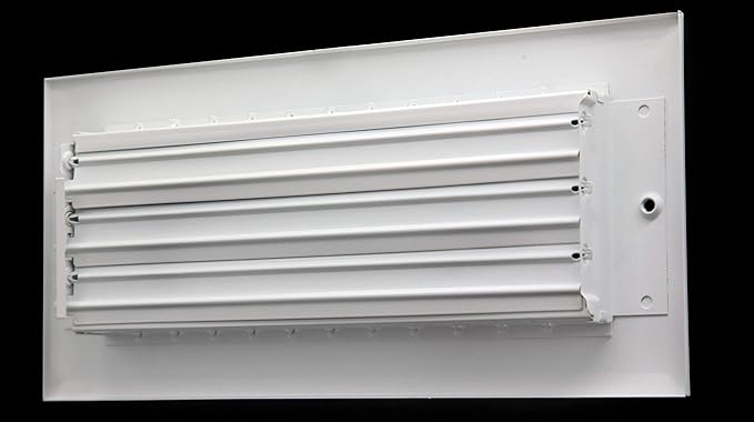 24" X 20" Adjustable AIR Supply Diffuser - HVAC Vent Cover Sidewall or Ceiling - Grille Register - High Airflow - White [Outer Dimensions: 25.75"w X 21.75"h]