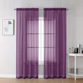Plum Sheer Curtains 78 Inches Long 2 Panels Set for Living Room (2 Count)