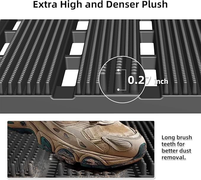 MATALL Waterproof Outdoor Door Mat - 36x24 Inches Non-Slip Drainage Large Door Interlocking Floor Mat for Indoor Home Pool Entry Garage（Gray ）