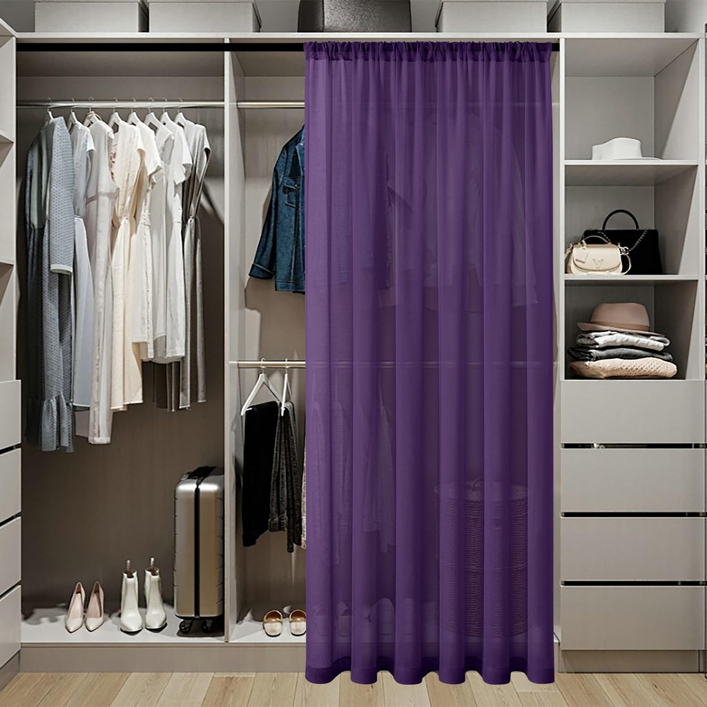 Short Sheer Door Curtains Closet Linen Textured Curtains Sheer Doorway Light Filtering Voile Patio Glass Door Rod Pocket Curtain French Doors