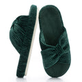 Slippers for Women Memory Foam House Bedroom Bow Crossbands Pearlescent Slipper Shoes Comfy Trendy Gift Slippers Green Size 9 10 8.5