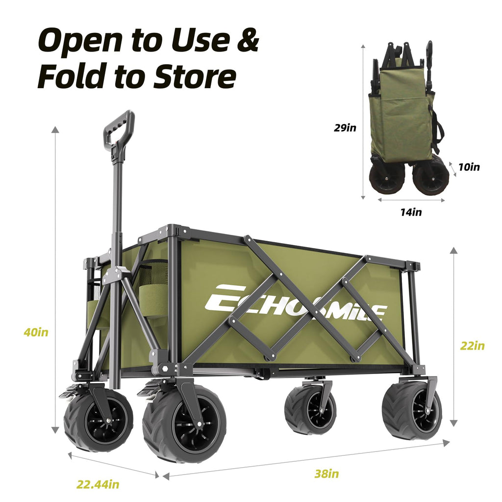Wagons Carts Foldable Heavy Duty with 400Lbs Wt
