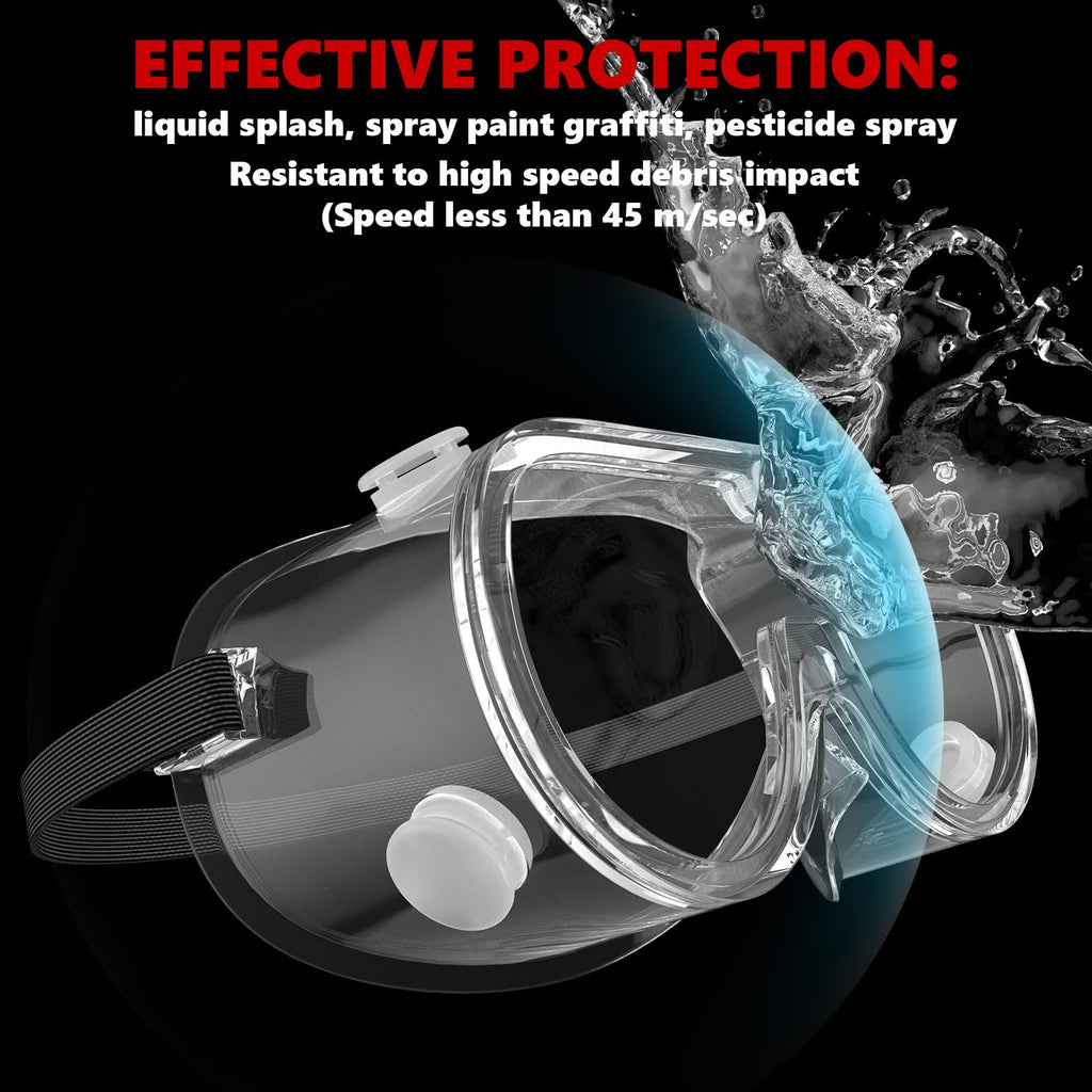 10PCS Anti Fog Protective Safety Goggles Clear Lens Wide (10 Count)