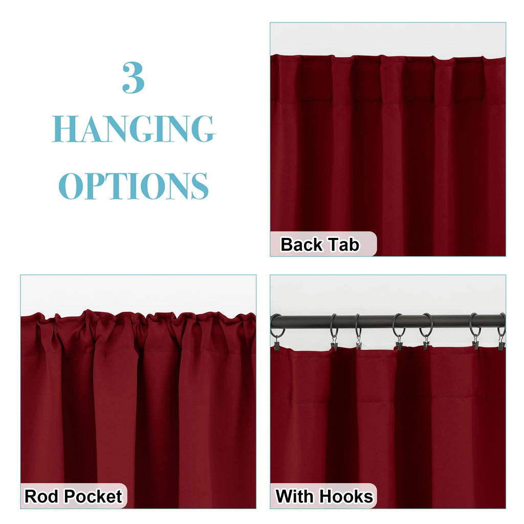 Blackout Curtains 80 inches Long for Bedroom Living Dining Room (2 Count)