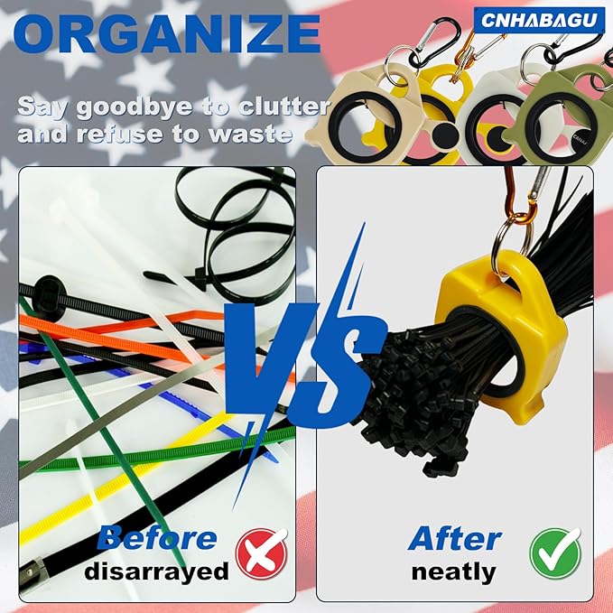 Zip Tie Holder Organizer Cable Tie Organizer Holder for Tool Belt Strong Efficient Solution for Electrician Zip Ties Holder Reusable Portable Safety(Gray, 2 Pack)