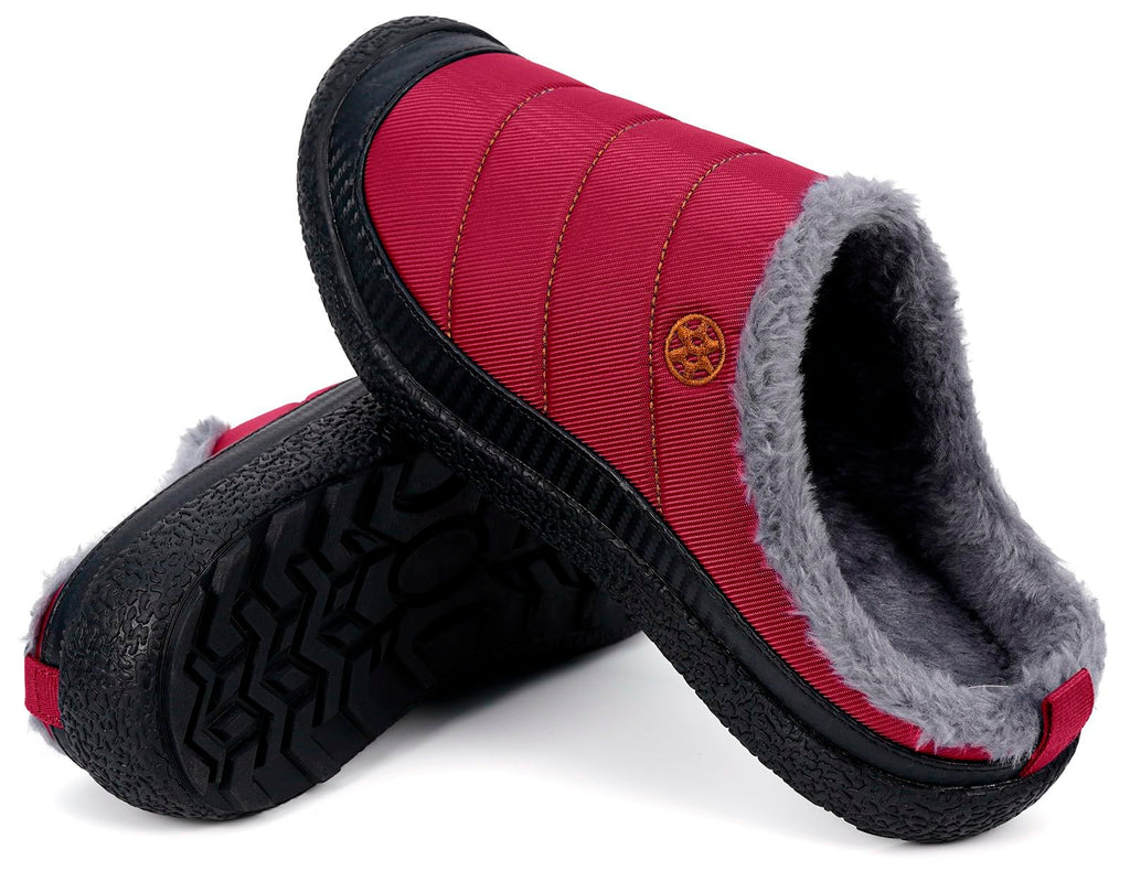 Womens Mens House Slippers Outdoor Winter Shoes Red