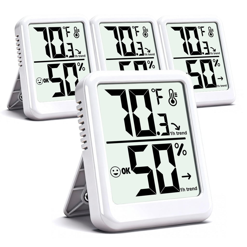 4 Pack Room Thermometer Indoor Hygrometer Humidity Gauge Meter